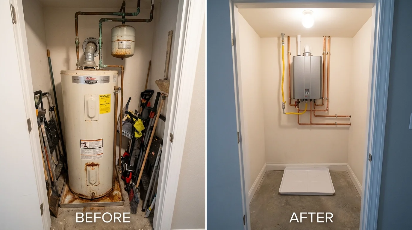 Tank water heater versus wall-mounted tankless unit comparison for Yale, MI homeowners